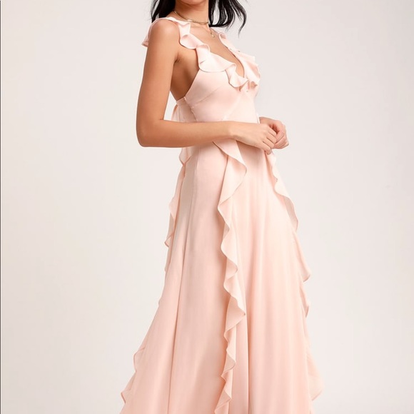Lulus Dresses & Skirts - Lulus’s SERENE SCENE BLUSH RUFFLED MAXI DRESS